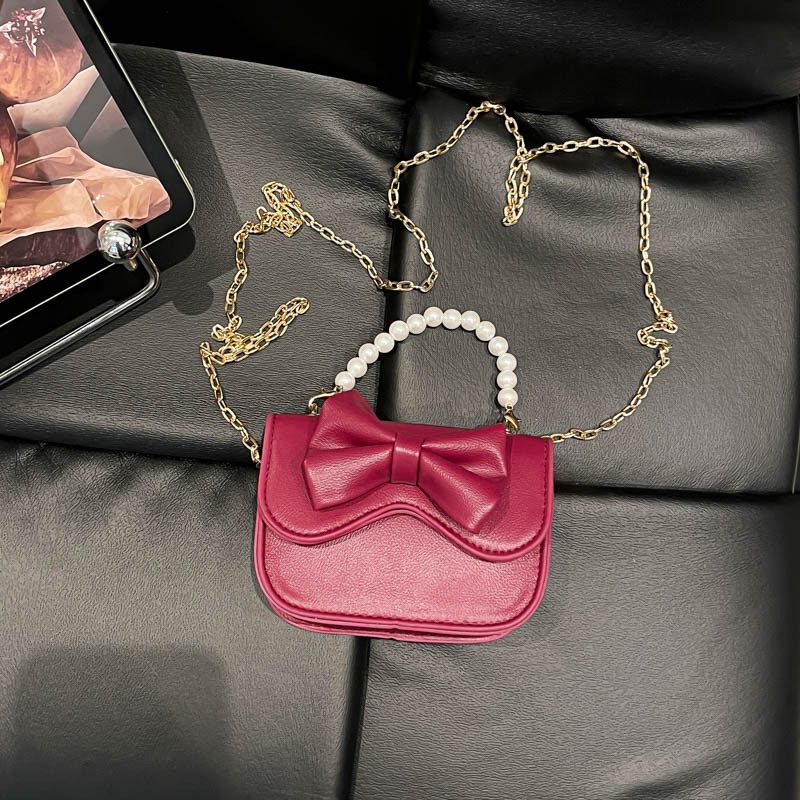 Tas Crossbody Mini Rantai Mutiara Pita Manis view 3