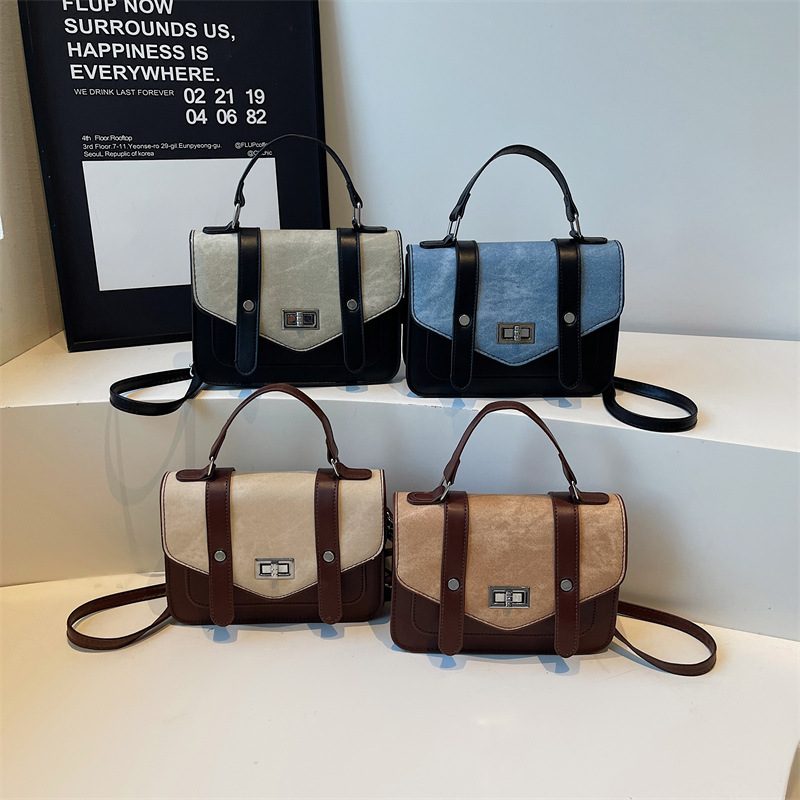 Color Block Top-Handle Crossbody Bag