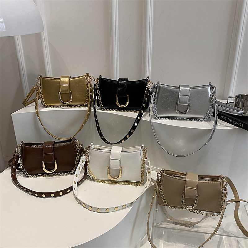 Patent Leather Chain Crossbody Bag