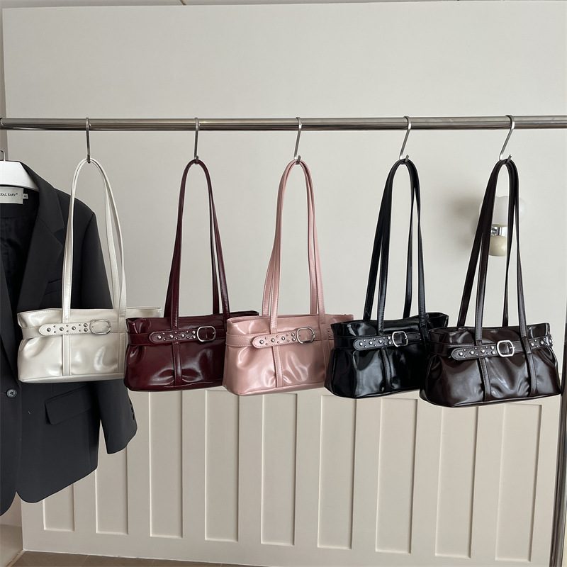 Studded Belted Top-Handle Crossbody Bag