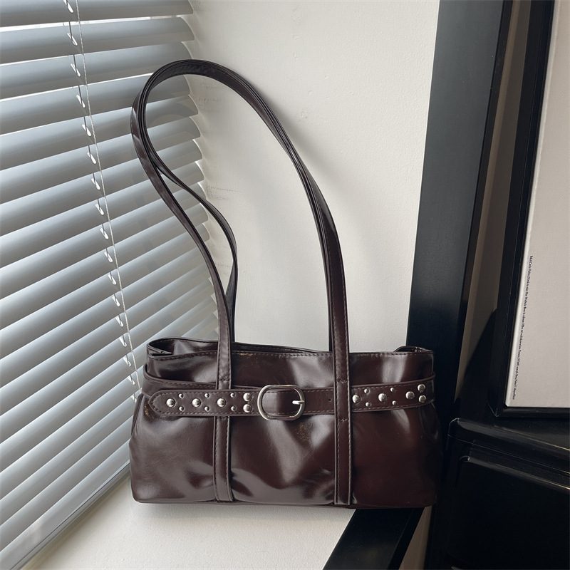 Studded Belted Top-Handle Crossbody Bag view 4