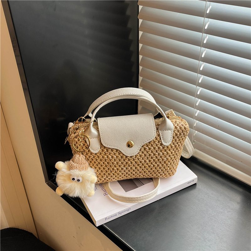 Mini Woven Straw Crossbody Bag view 2