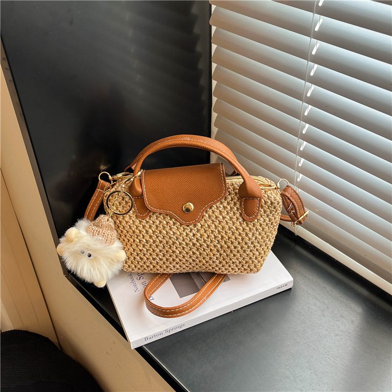 Mini Woven Straw Crossbody Bag view 4