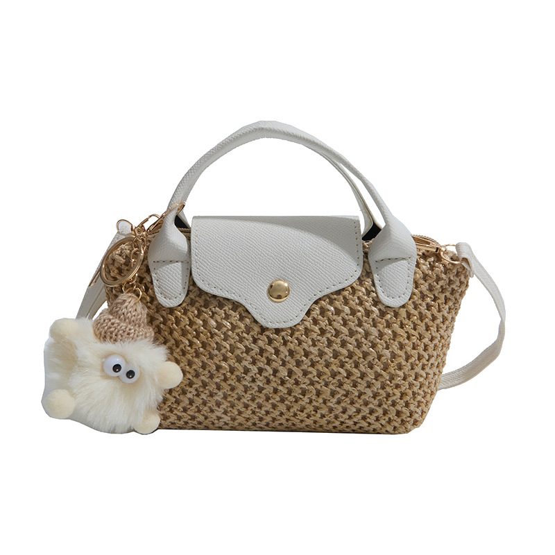 Mini Woven Straw Crossbody Bag view 5