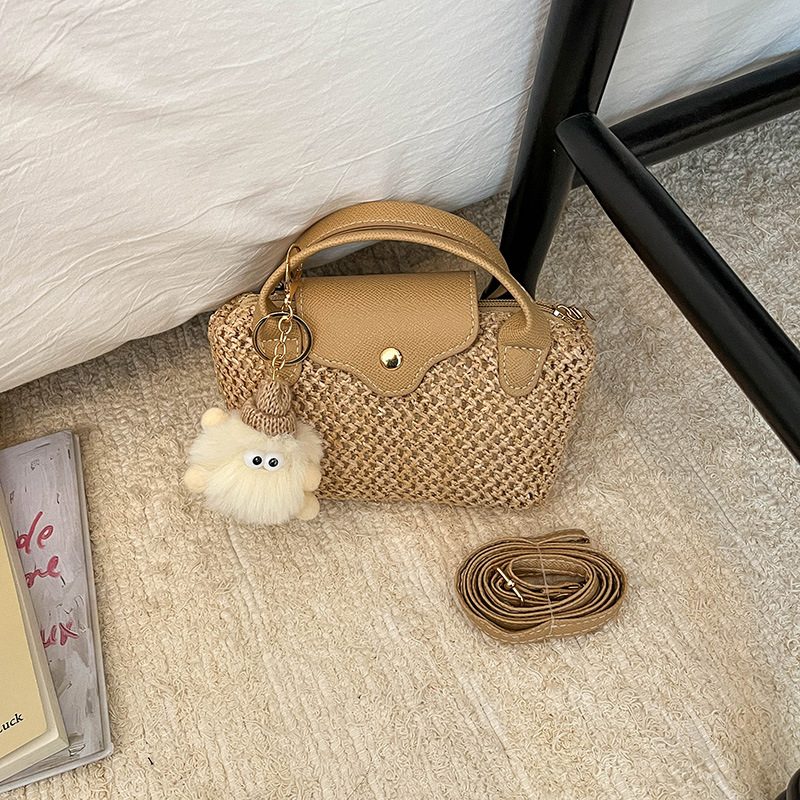 Mini Woven Straw Crossbody Bag view 7