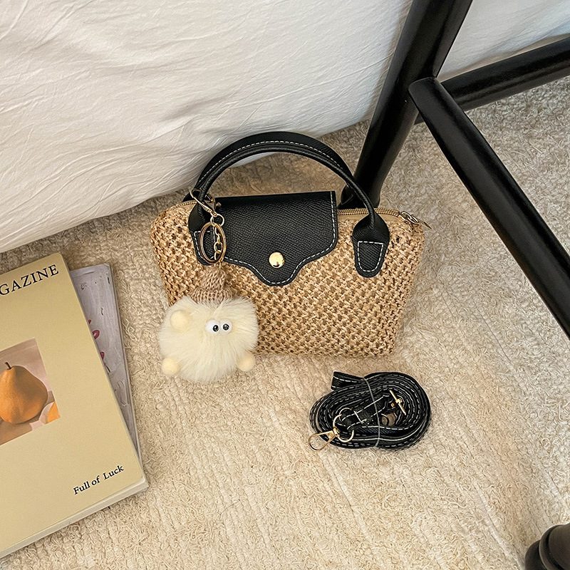 Mini Woven Straw Crossbody Bag view 8