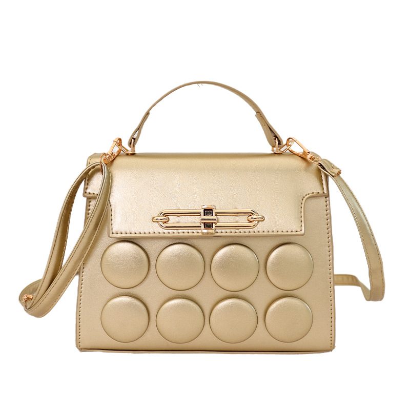 Chic Large Round Buckle Top-Handle Shoulder Crossbody Bag view 10