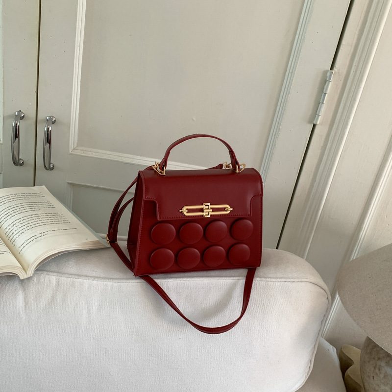 Chic Large Round Buckle Top-Handle Shoulder Crossbody Bag view 4