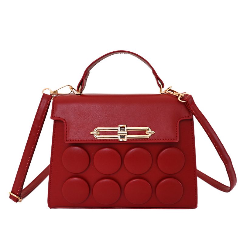 Chic Large Round Buckle Top-Handle Shoulder Crossbody Bag view 8