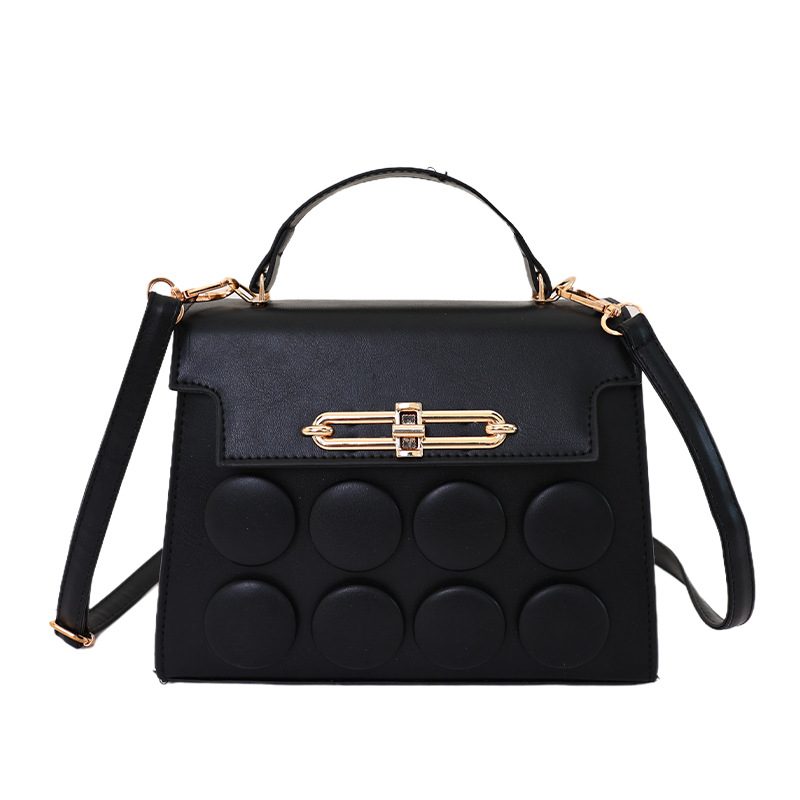 Chic Large Round Buckle Top-Handle Shoulder Crossbody Bag view 9
