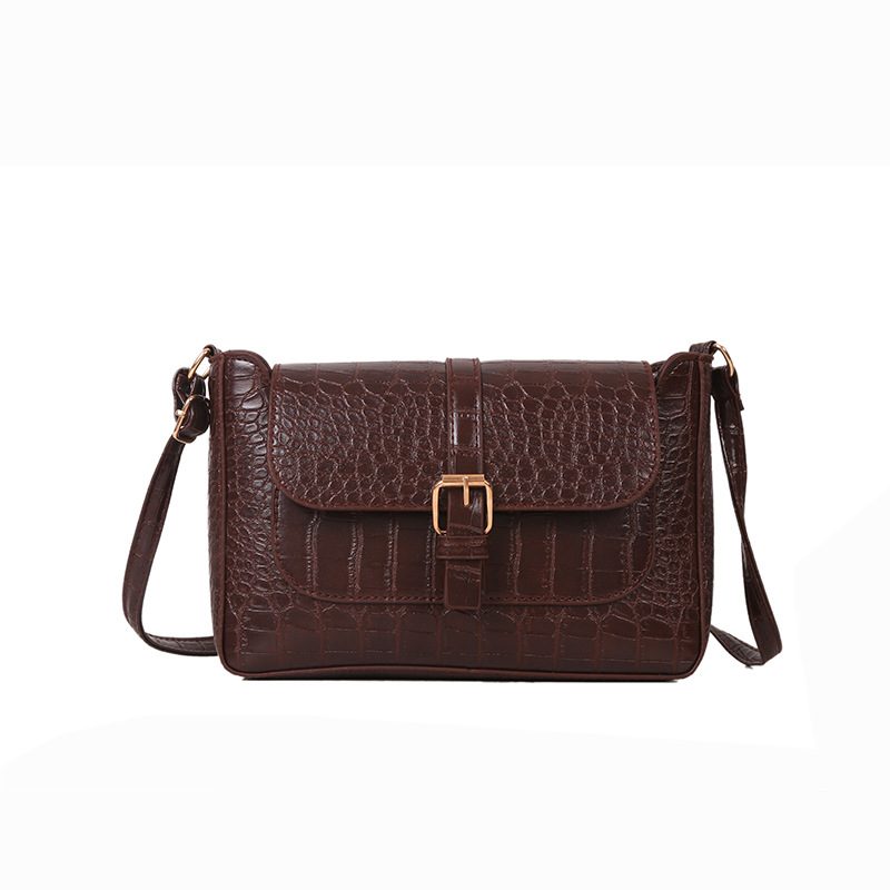 Crocodile Embossed Retro Shoulder Top-Handle Square Bag view 7