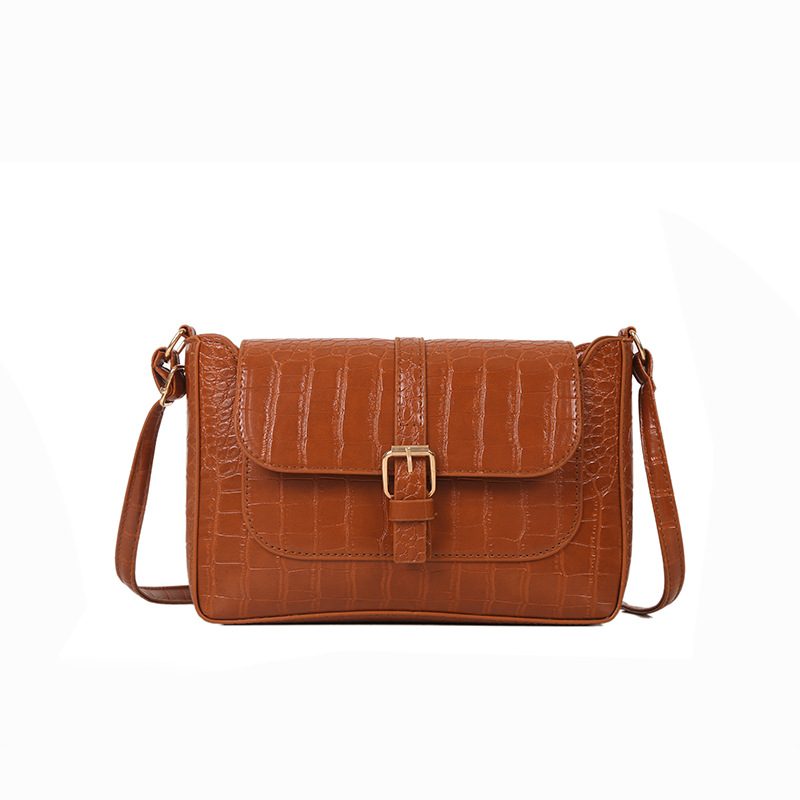 Crocodile Embossed Retro Shoulder Top-Handle Square Bag view 8