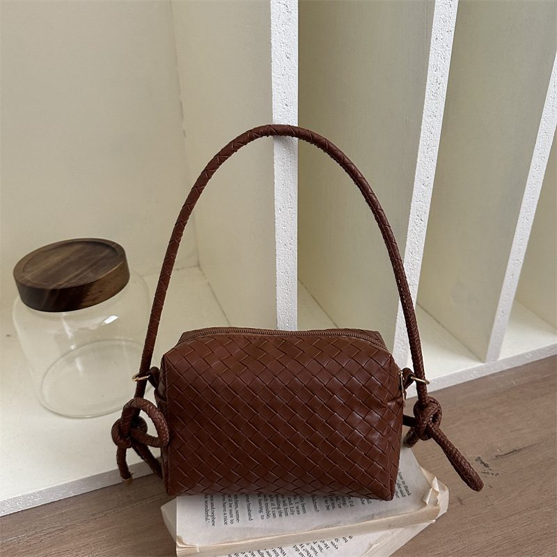 Woven Camera Top-Handle Shoulder Crossbody Bag view 4