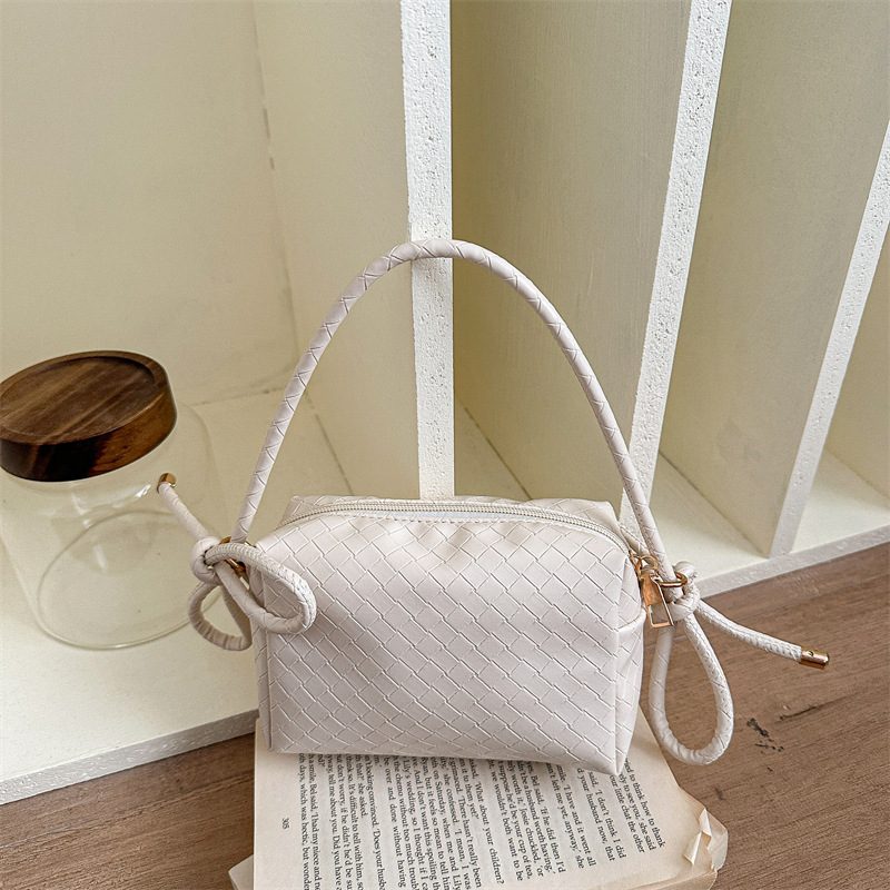 Woven Camera Top-Handle Shoulder Crossbody Bag view 6