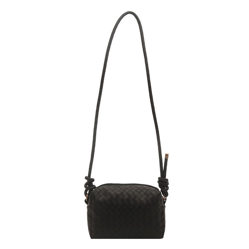 Woven Camera Top-Handle Shoulder Crossbody Bag view 7
