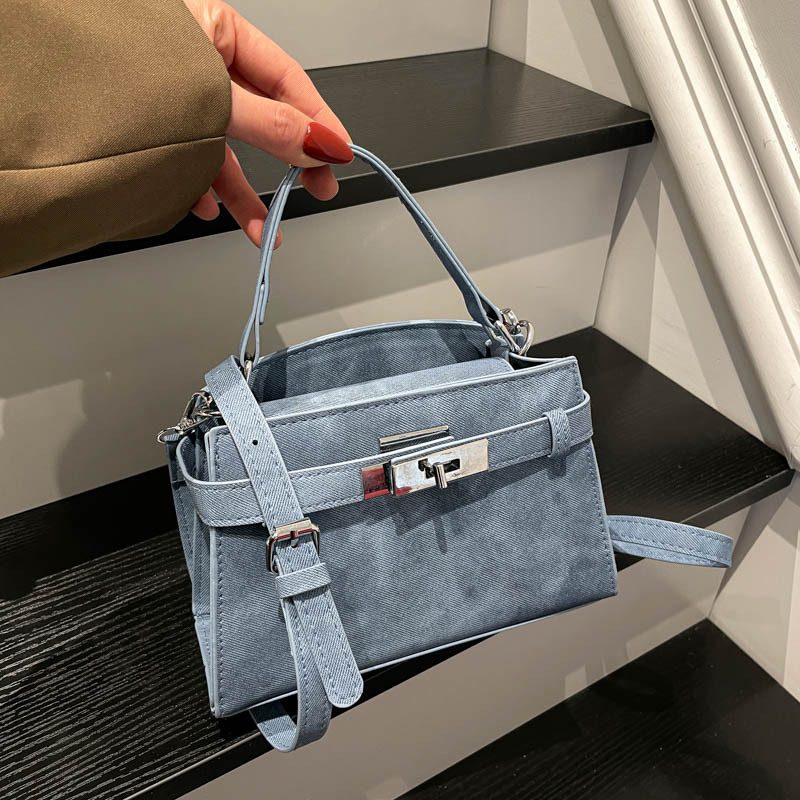 Retro Minimalist Top-Handle Shoulder Square Bag view 2