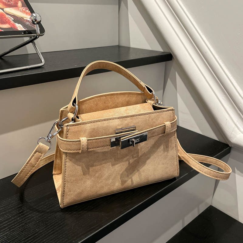 Retro Minimalist Top-Handle Shoulder Square Bag view 3