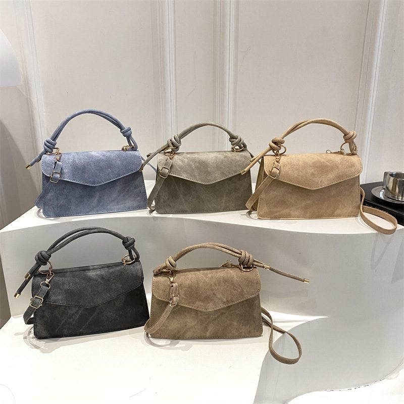 Retro Minimalist Suede Crossbody Square Bag