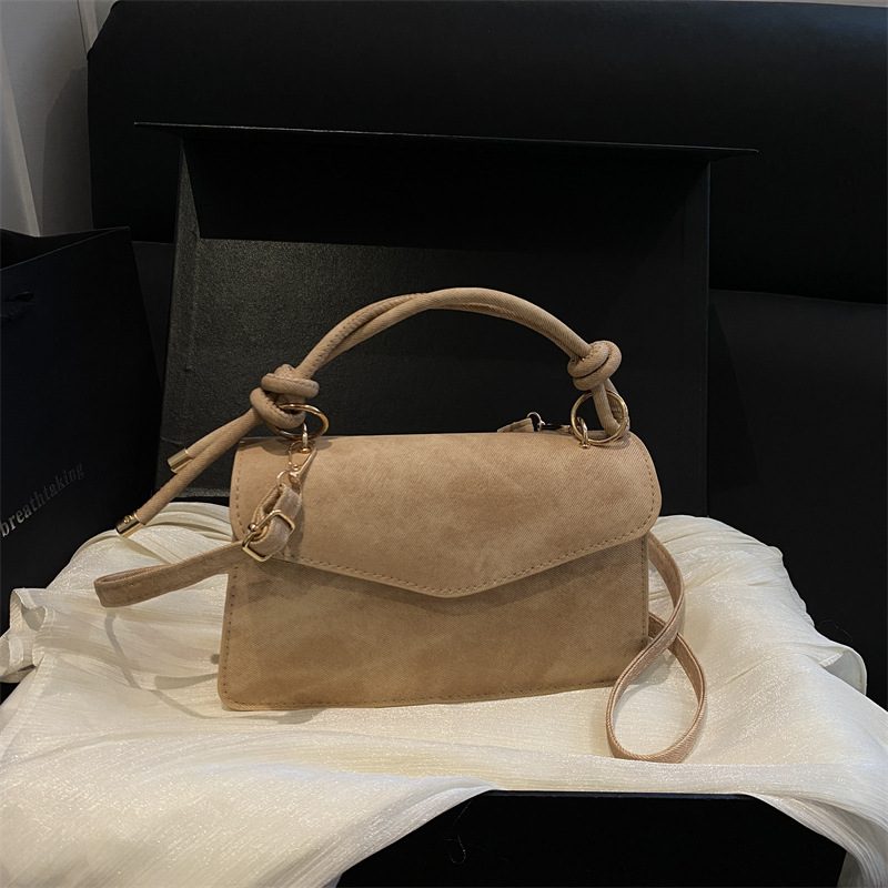 Retro Minimalist Suede Crossbody Square Bag view 2