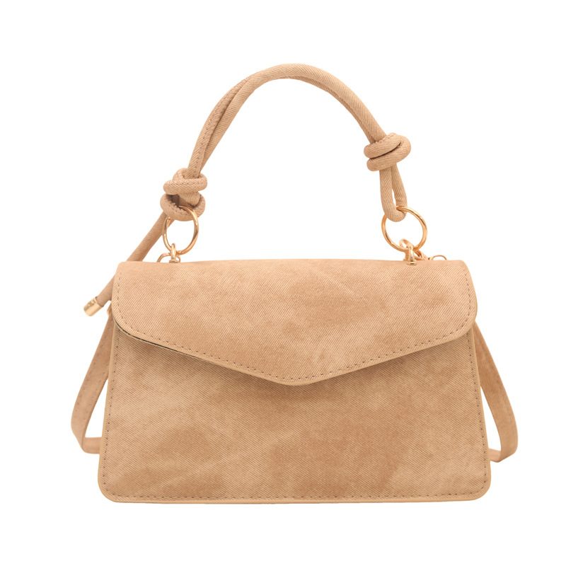 Retro Minimalist Suede Crossbody Square Bag view 5