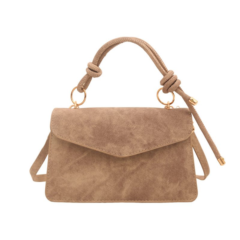 Retro Minimalist Suede Crossbody Square Bag view 6