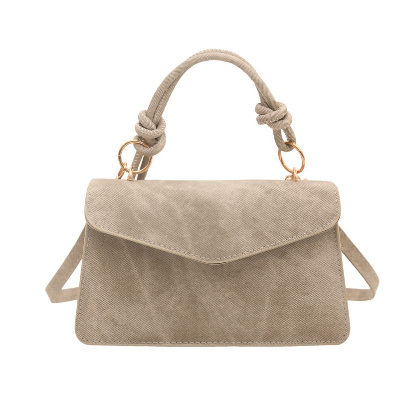 Retro Minimalist Suede Crossbody Square Bag view 9