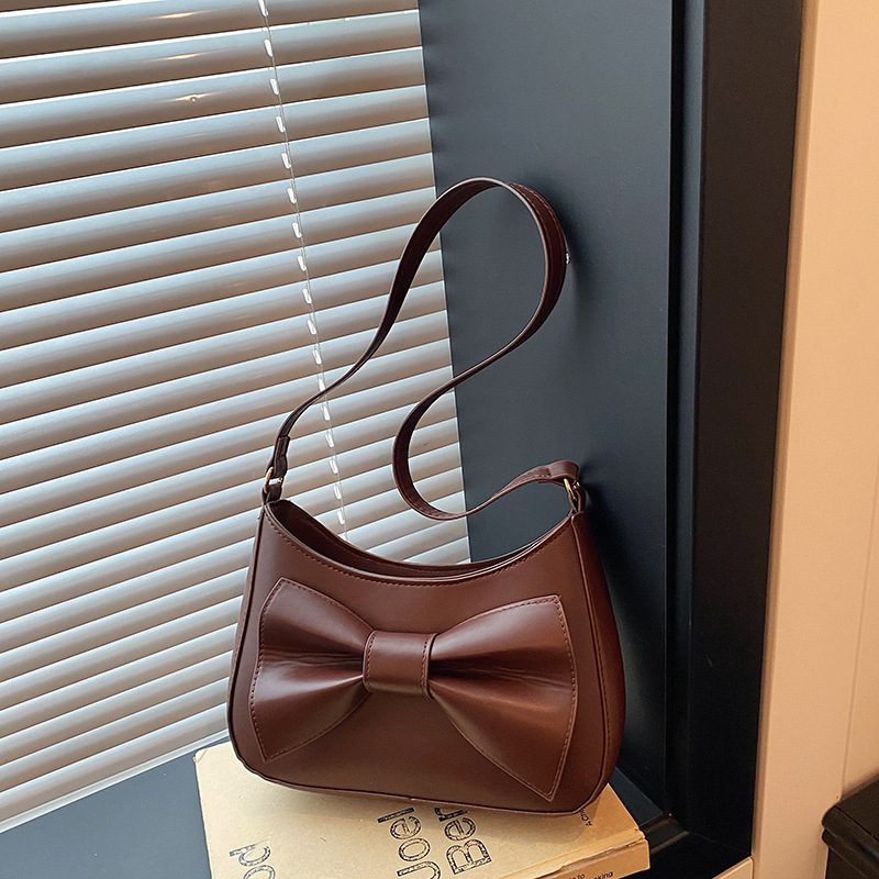 Retro Bow Top-Handle Shoulder Crossbody Square Bag view 3