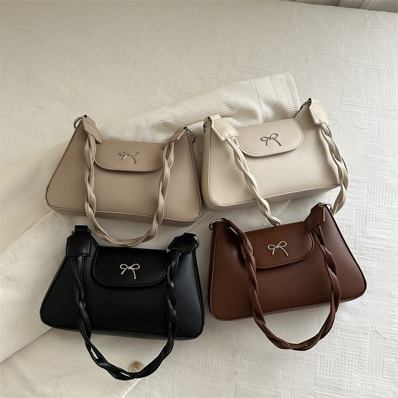 Retro Bow Underarm Shoulder Crossbody Square Bag