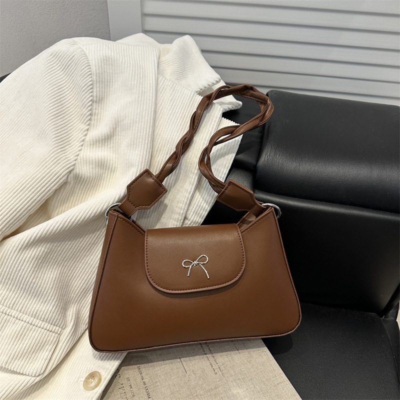 Tas Kotak Selempang Bahu Ketek Retro dengan Pita view 3