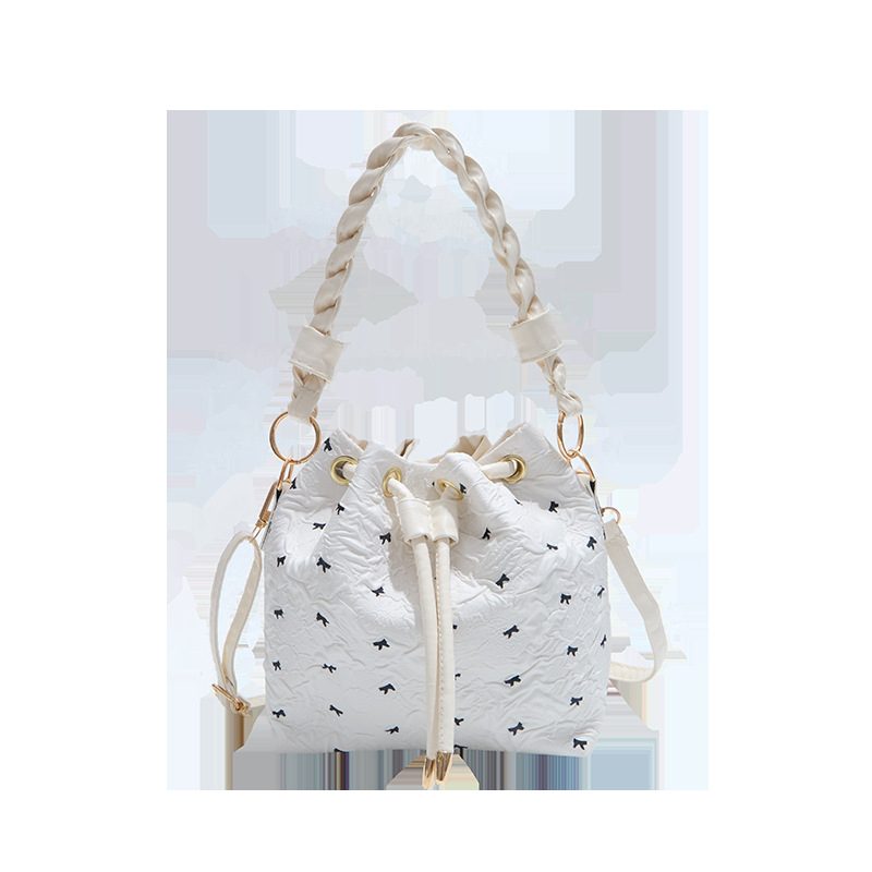 Tas Bahu Selempang Besar dengan Busur dan Lipit view 5