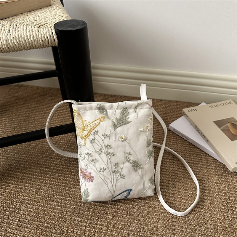 Embroidered Minimalist Shoulder Crossbody Phone Bag view 4