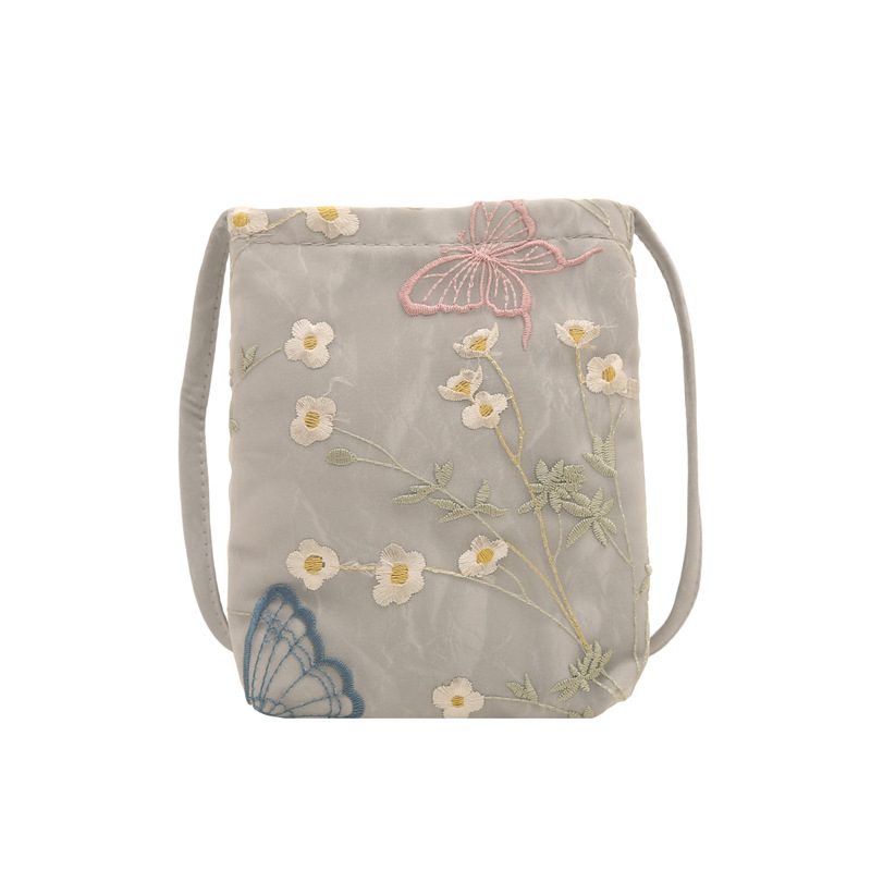 Embroidered Minimalist Shoulder Crossbody Phone Bag view 5