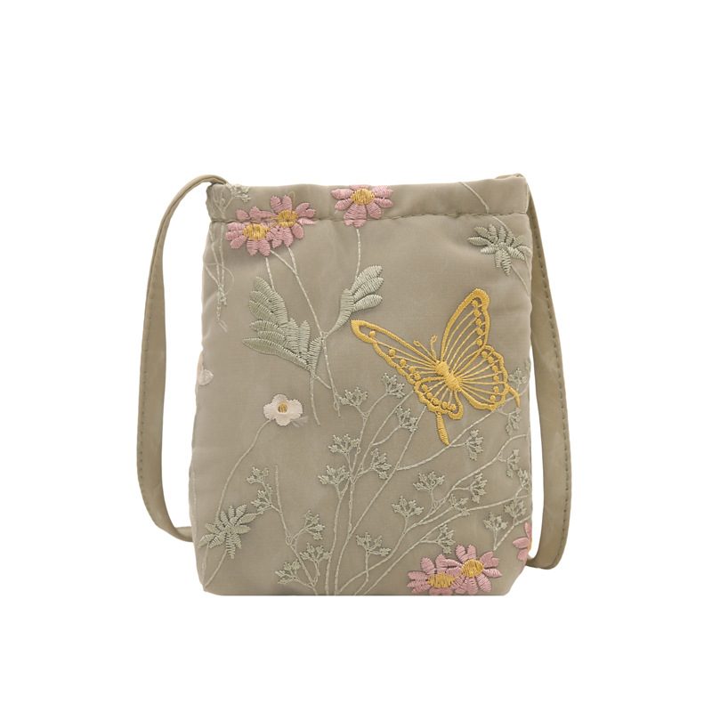 Embroidered Minimalist Shoulder Crossbody Phone Bag view 6