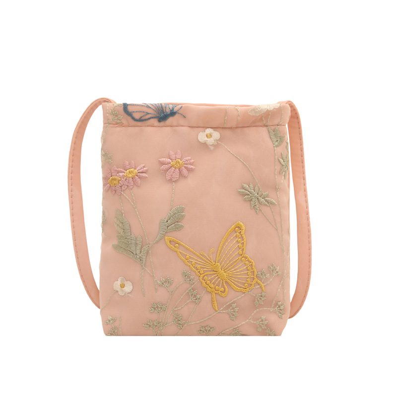 Embroidered Minimalist Shoulder Crossbody Phone Bag view 9