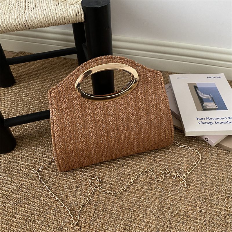 Woven Straw Clutch Crossbody Evening Bag view 2
