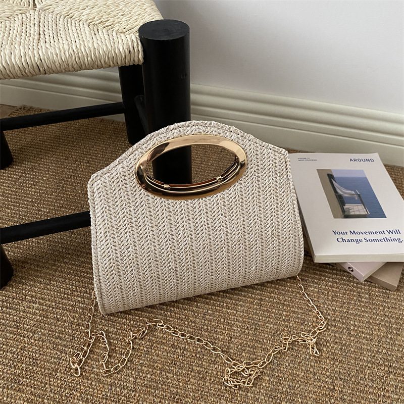 Woven Straw Clutch Crossbody Evening Bag view 4