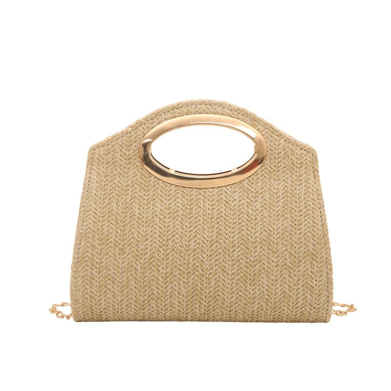 Woven Straw Clutch Crossbody Evening Bag view 6