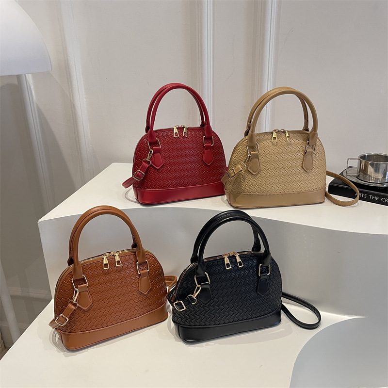 Solid Color Shell Crossbody Handbag