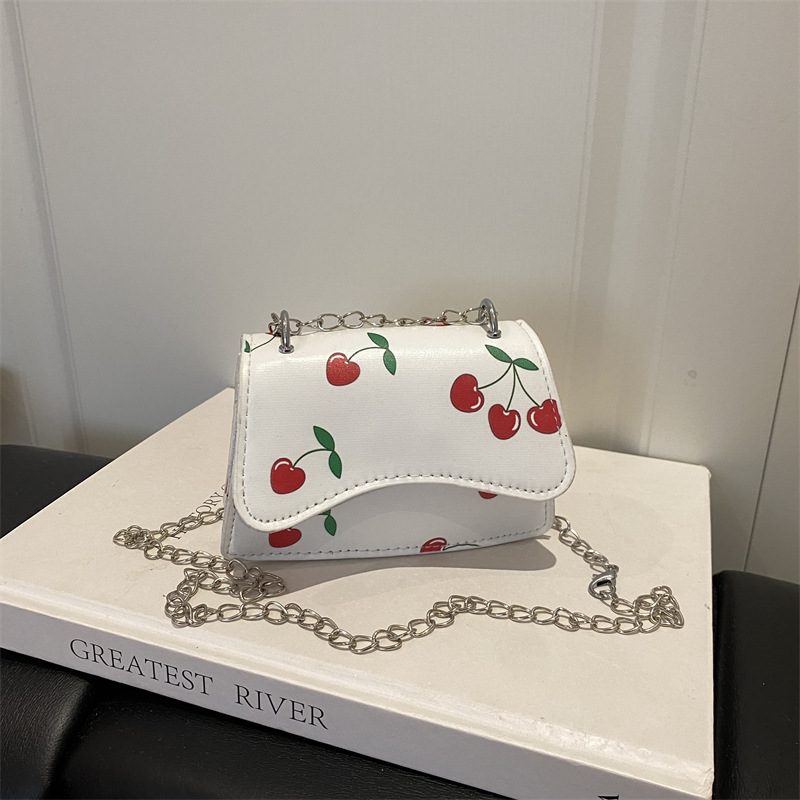 Cherry Print Chain Crossbody Square Bag view 2