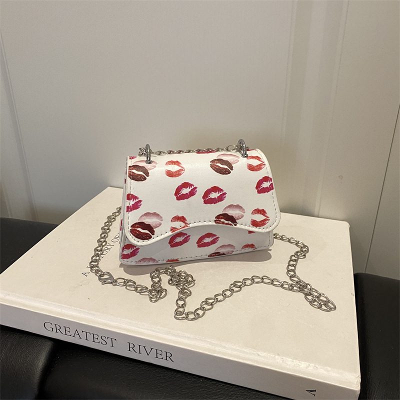 Cherry Print Chain Crossbody Square Bag view 3
