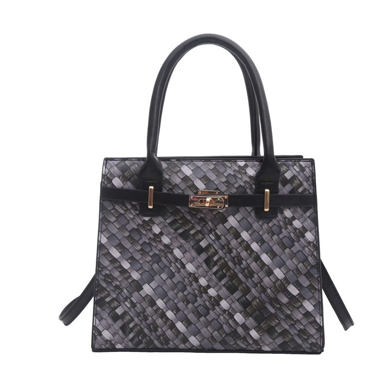 Woven Spliced Colorblock Crossbody Bag view 8