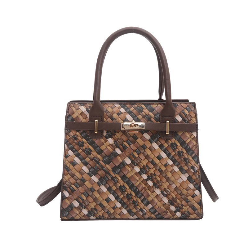 Woven Spliced Colorblock Crossbody Bag view 9