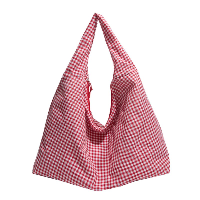 Karierte Canvas Große Kapazität Schultertasche view 5