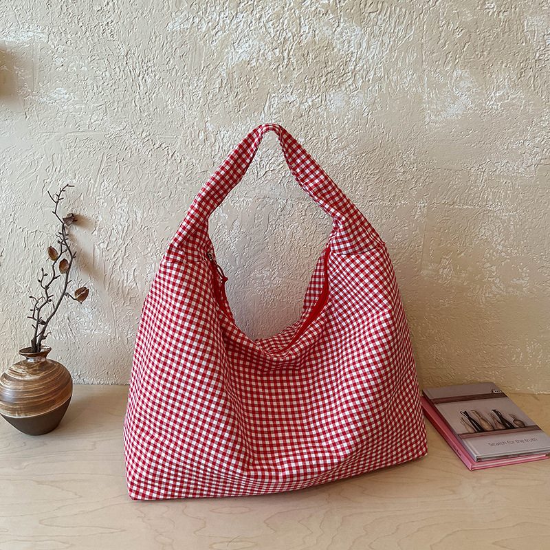 Karierte Canvas Große Kapazität Schultertasche view 6