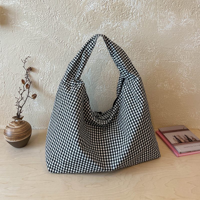 Karierte Canvas Große Kapazität Schultertasche view 8