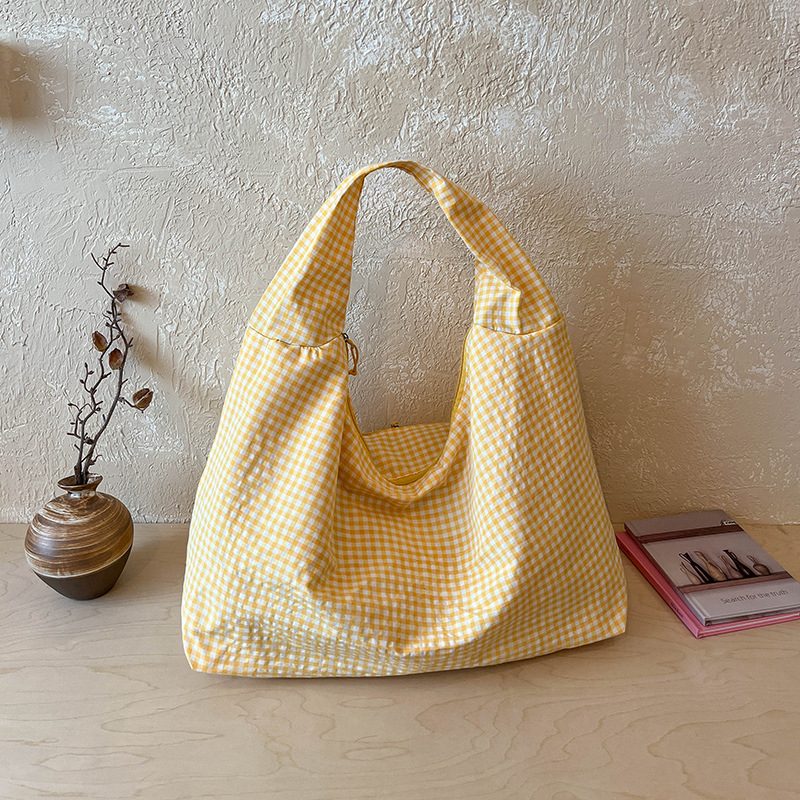 Karierte Canvas Große Kapazität Schultertasche view 9