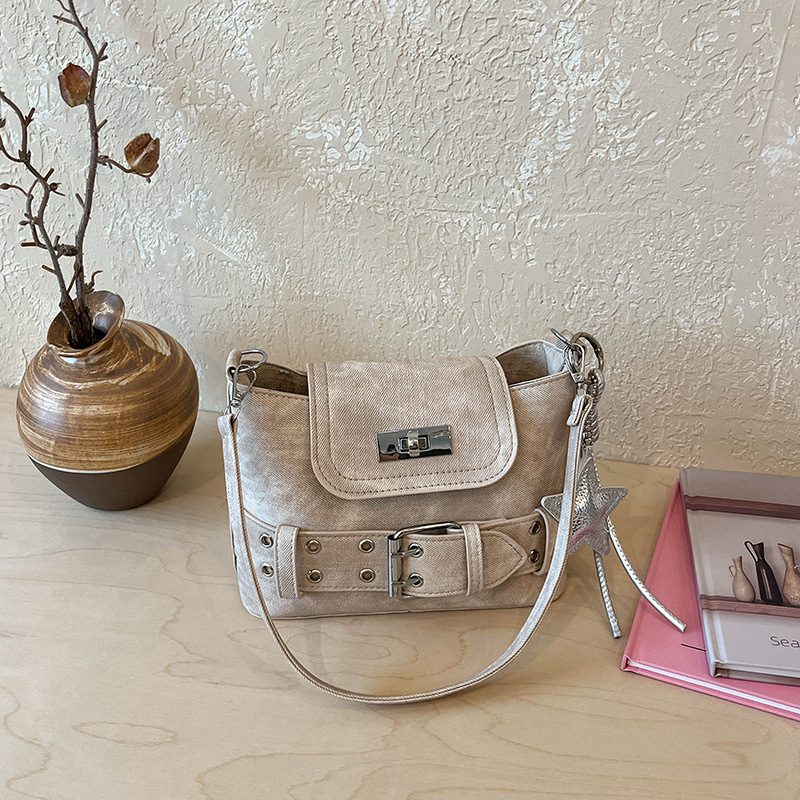 Quilted Moto Crossbody Shoulder Bag view 9
