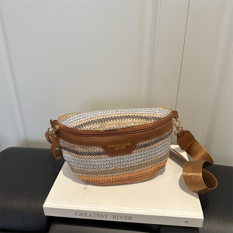Woven Colorblock Crossbody Waist Bag view 2