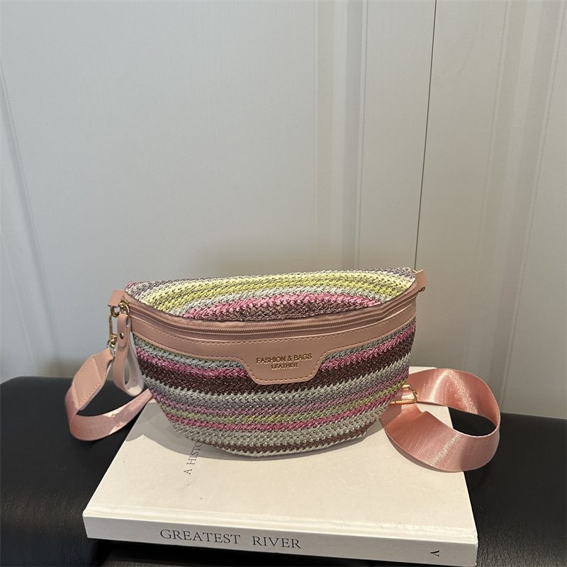 Woven Colorblock Crossbody Waist Bag view 3