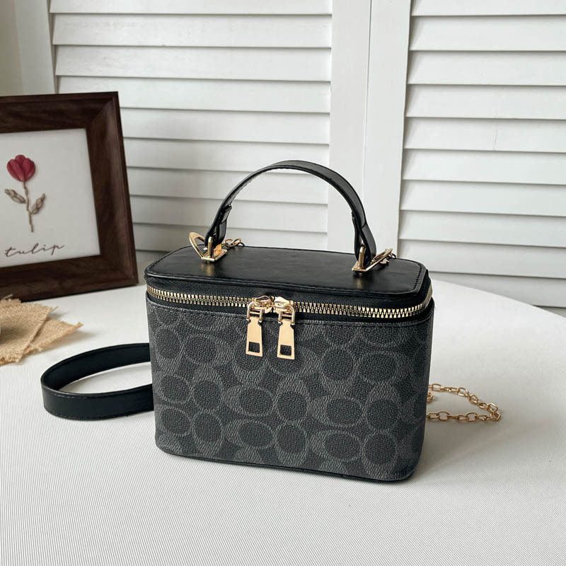 Printed Box Chain Crossbody Top-Handle Bag view 2